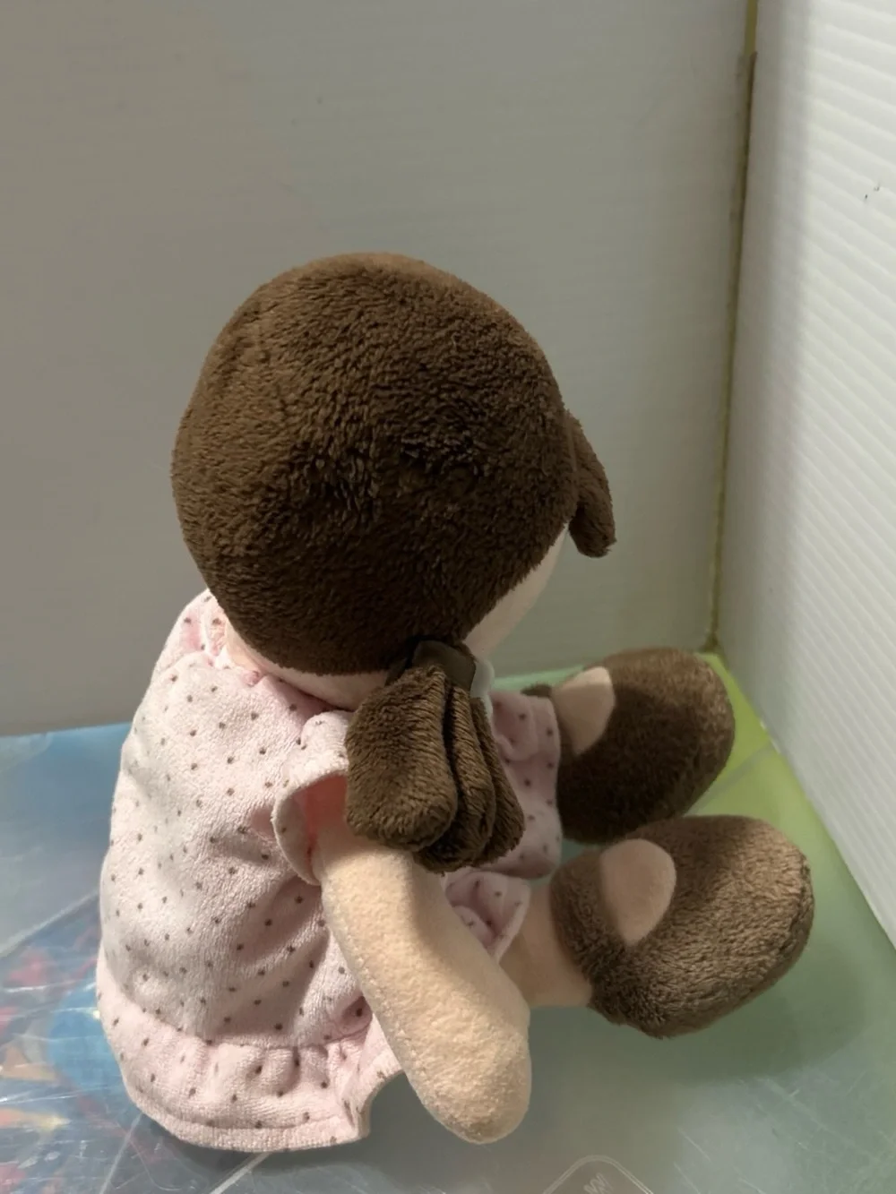 Carter's Brown & Pink Plush Rag Doll with Polka-Dot Dress